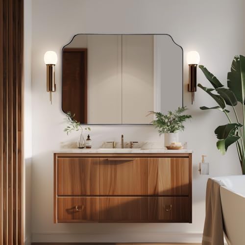 ANDY STAR Rectangle Mirror 30x40 Inch, Brushed Bronze Scalloped Mirror - Image 3