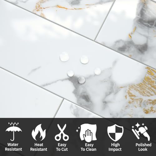 AULIGET 40-Piece Polished White Marble - Image 3