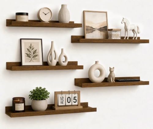 24inch Long Floating Shelves for Wall Decor, 5-Set Shelves by RicherHouse