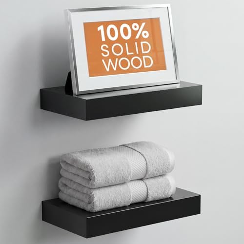 Homeforia 12 Inch Floating Shelves, High-End Solid Pine Wood by Homeforia