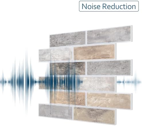 8-Pack 3D Faux Brick Acoustic Wall Panels, 11.8" x 11.8" Peel and Stick PET - Image 4