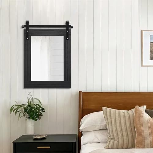 AAZZKANG Black Framed Wall Mirror Large Barn Door Style Wood Mirrors Rectangle - Image 5