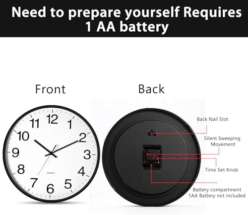 Inbagi 8 Pcs Wall Clock Bulk Silent - Image 4