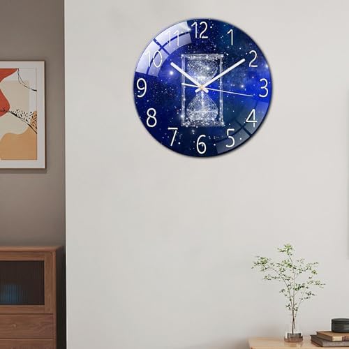 Ergocar Glass Wall Clock Silent Scanning Mechanical Round Glass Wall Clock - Image 2