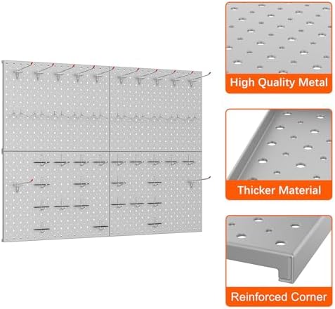 TORACK 4 PCS 12"x16" Metal Pegboard Panels - Image 5