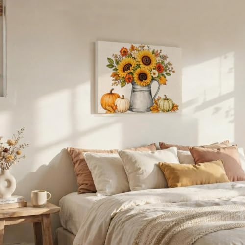 Thanksgiving Fall Canvas Wall Art, Made in USA, Modern Print Artwork - Image 3