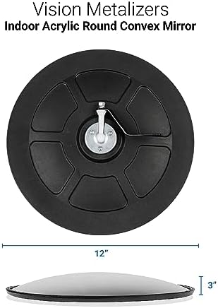 12” Acrylic Convex Mirror, Round Indoor Security Mirror - Image 3