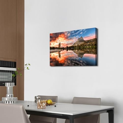 Nature Cathedral Lake Wall Art for Kitchen Wall Decor Mountain Forest Wall - Image 4