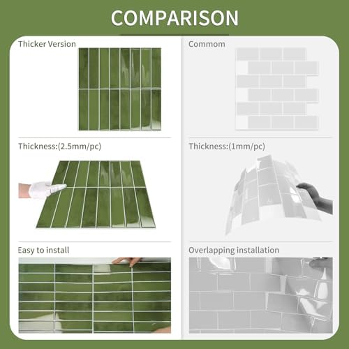 10 Sheets Upgraded Thicker Design Subway Tile Peel and Stick Backsplash - Image 4