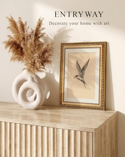 VIYYIEA Vintage Gold Framed Swallow Canvas Bird Wall Art, 11×14 Inch - Image 4