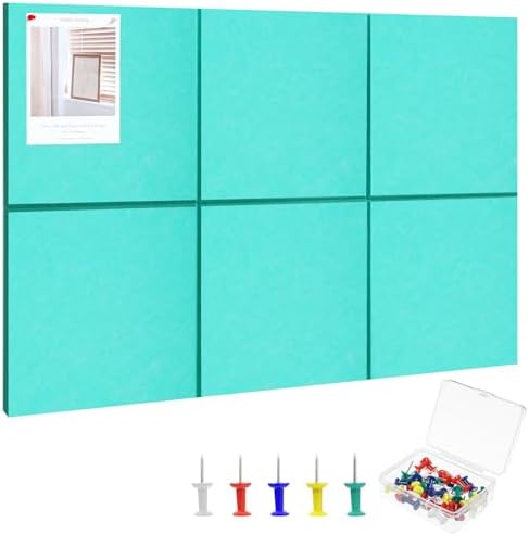 Large Cork Board 36" x 24", 6 Pack Felt Bulletin Board, Pin Boards by Thboxes