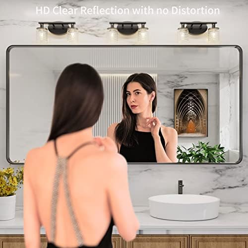 LOAAO 72X36 Inch Black Bathroom Mirror Metal Framed - Image 2