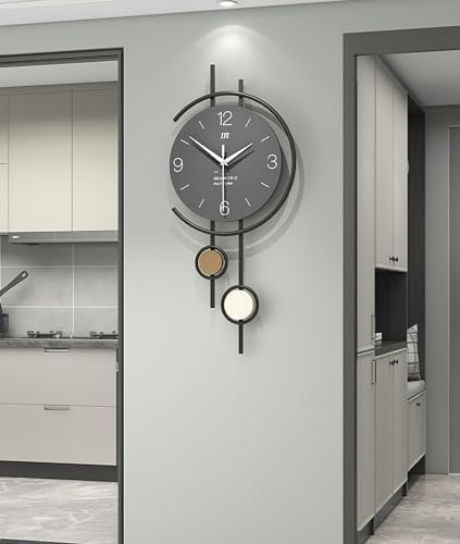 Vertical Minimalist Geometric Metal Silent Wall Clock - Image 5
