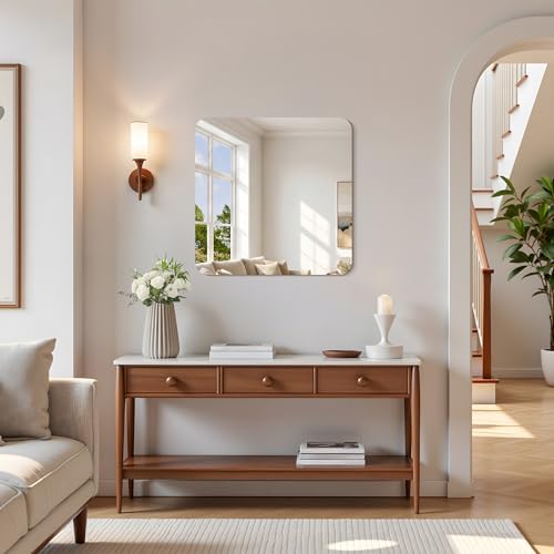 CILIBER Frameless Mirror, 24x24 Square Bathroom Mirrors - Image 5