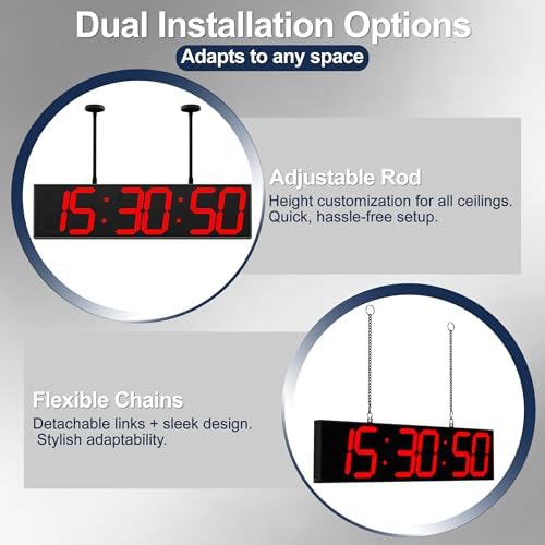 CHKOSDA 28 Inch Large Double Sided Digital Wall Clock - Image 6