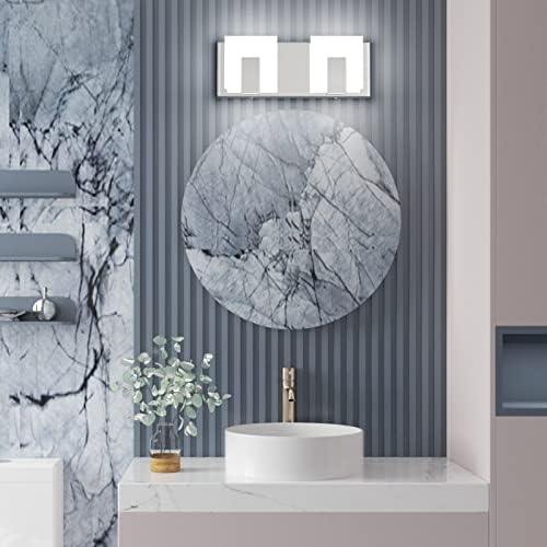 Aipsun 2 Lights Modern LED Bathroom Vanity Light Acrylic Stainless Steel Chrome - Image 5
