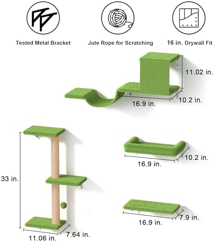 FUKUMARU Cat Wall Shelves, 4 in 1 Set - Image 6
