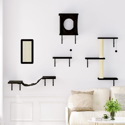 5 Pcs Cat Wall Shelves Set, Wall-Mounted Climber - Image 2