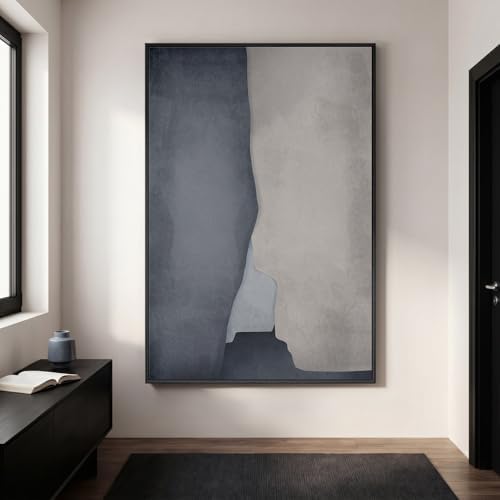 Extra Large Framed Blue Abstract Wall Art by Cuspin