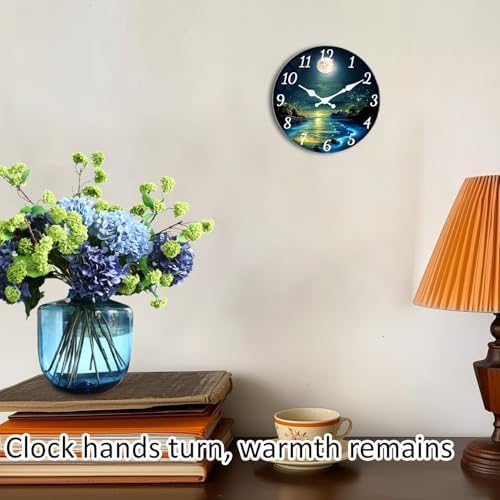12Inch Silent Glass Wall Clock Non Ticking, Wall Clocks Battery Operated - Image 2