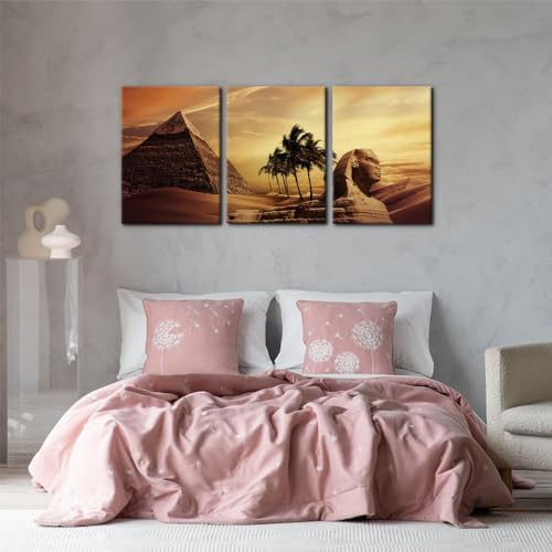 Pacimo Ancient Egypt Secrets Painting on Canvas Pyramid Sphinx Modern Wall Art - Image 4