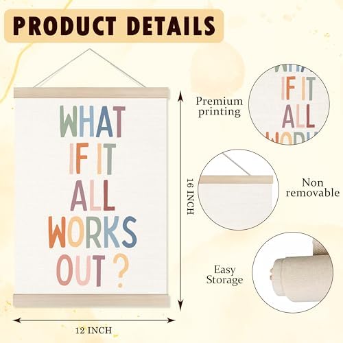 Welshower Boho Inspirational Poster Hanger Frame, What If It All Works Out - Image 6
