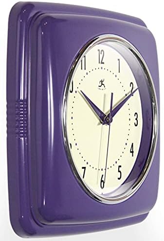 Infinity Instruments Retro Wall Clock – 9-Inch Square Silent - Image 3
