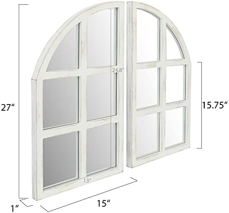 FLORA Farmhouse Mirror, Arch Window Entryway Large Wall Decor Mirror - Image 2