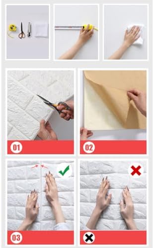 3D Self Adhesive Foam Wall Panels, 10 Tiles Cover 57 sq feet, Peel and Stick - Image 4