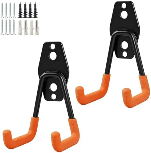GeeWatom 2 Pack Garage Storage Utility Hooks，Garage Garden Tool Organizer，Steel by GeeWatom