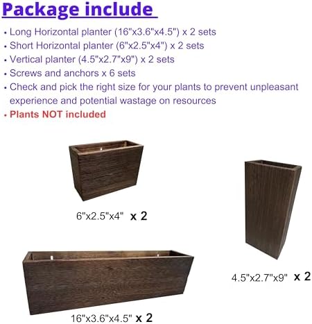 LaLaGreen Wood Planter Box for Plants Wall Planters for Indoor - Image 2