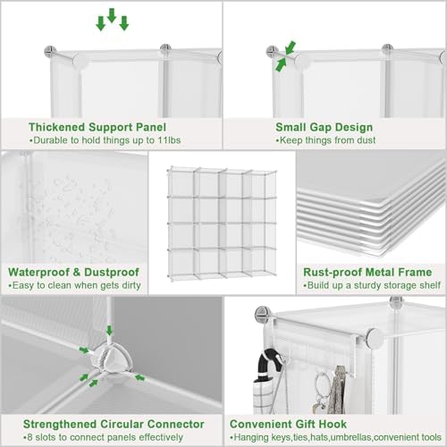 C&AHOME 16 Cube Storage Organizer Cube Shelves Units Storage Cubes - Image 6