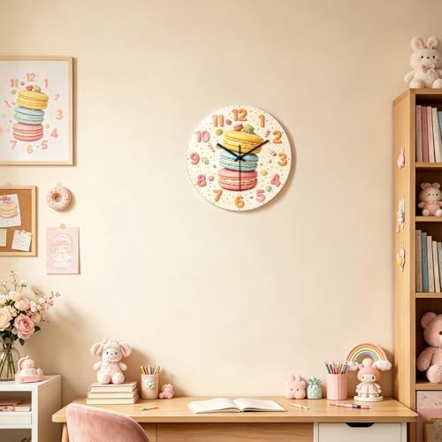 peacoblue Macaron Wall Clocks Battery Operated - Image 3