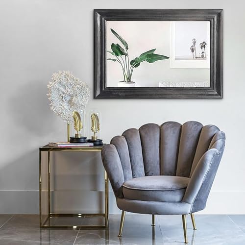 Mirrors for Wall with Black Wood Frame Large 26"x18" Rectangular Hanging - Image 2