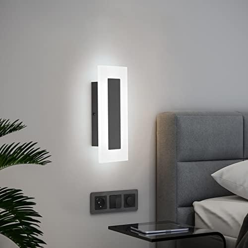 LMQNINE Modern LED Acrylic Black Wall Sconce White Light 6000K - Image 5