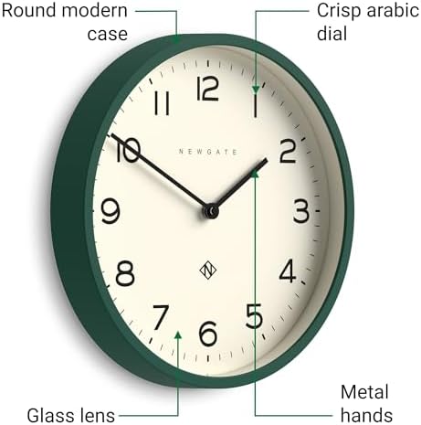NEWGATE® Number Four Echo wall Clock | Modern Round Clock | 12" | Eden Green | - Image 5
