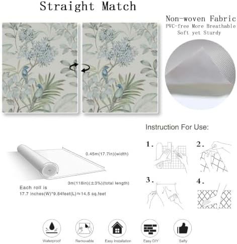 Vintage French Damask Peel and Stick Wallpaper Floral Textured Removable Self - Image 3