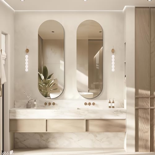 Niccy Oval Full Length Mirror, Frameless Wall-Mounted Mirror - Image 2