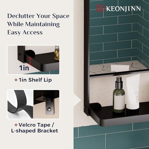Keonjinn 24 x 32 in Black Bathroom Mirror - Image 6