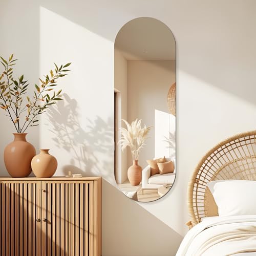 Niccy Oval Full Length Mirror, Frameless Wall-Mounted Mirror by Niccy
