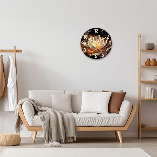 XFM Lotus Flower Wall Clock Battery Operated 14 inch Silent - Image 3