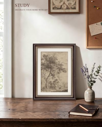 VIYYIEA Vintage Wall Art, Rustic Sketch Oak Tree Landscape Prints 12×16 in - Image 4