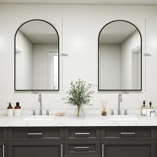 NEWBULIG 24"X36" Arched Bathroom Mirror - Image 2