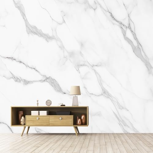 Simple White Marble-Patterned Mural Peel and stick-85"x118" - Image 6