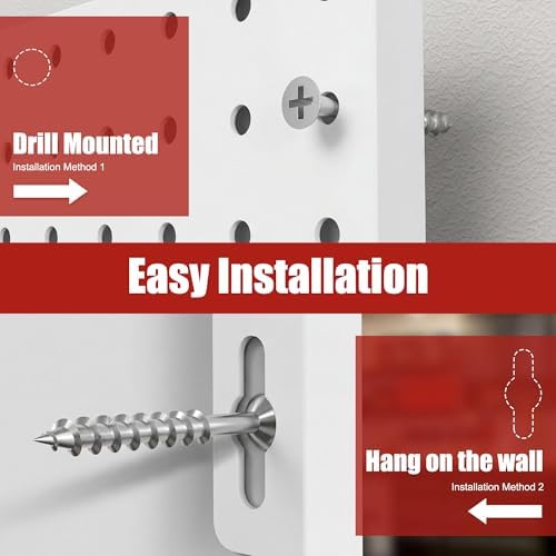 Heavy Duty Peg Board, 4 Pack Metal Pegboard Panels - Image 6