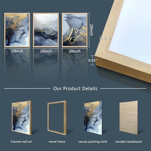 Natural Wood Framed Wall Art for Living Room Abstract Wall Decor for Bedroom - Image 6