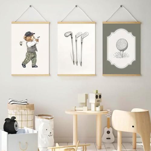 Mynotix Golf Nursery Canvas Poster Set of 6, Vintage Baby Boy Golf Sport Wall - Image 6
