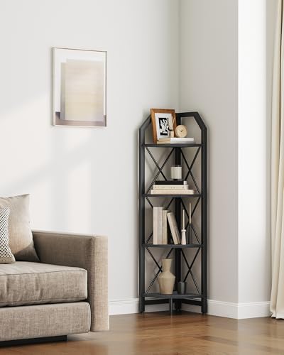 CHOEZON 4-Tier Corner Shelf, Industrial Corner Bookshelf, 47.6" Corner Storage - Image 5