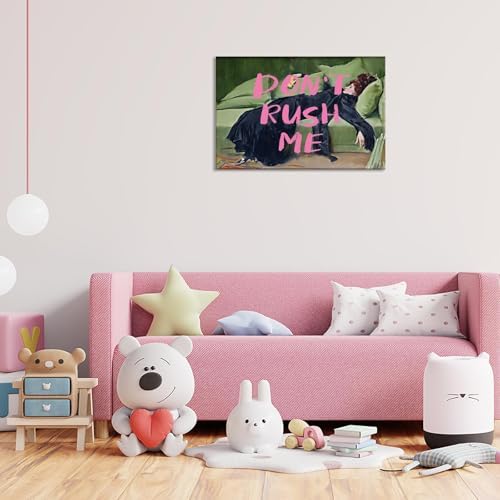 Vintage Don'T Rush Me Pink Graffiti Posters Preppy Style Maximalist Canvas Wall - Image 5