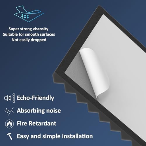 JBER 24 Pack Pyramid Sound Proof Foam Panels, Self-Adhesive Acoustic Foam - Image 3